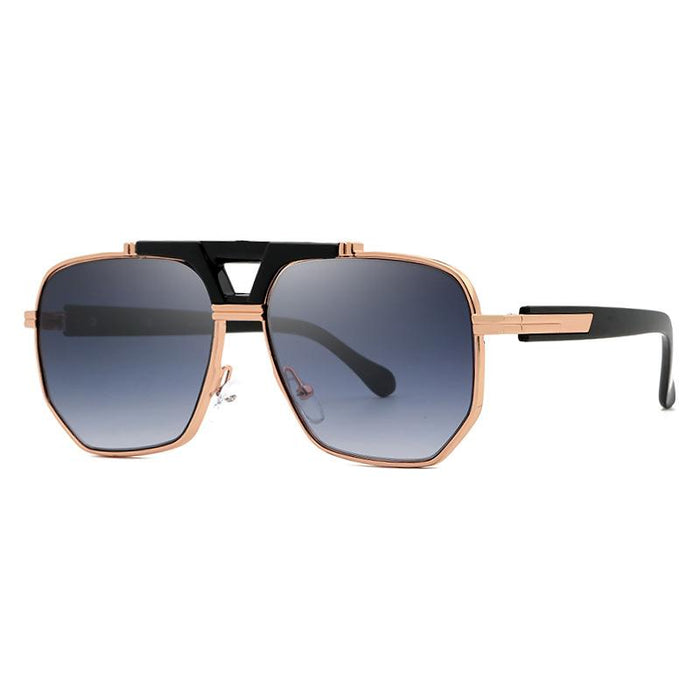 Men's and women's metal double beam Sunglasses