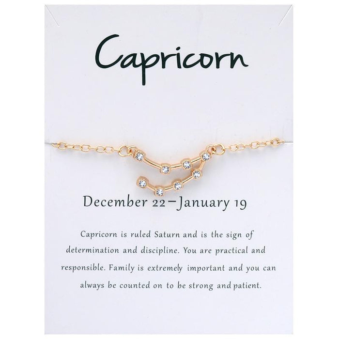 Twelve Constellations Bracelet Rhinestone Card Bracelet