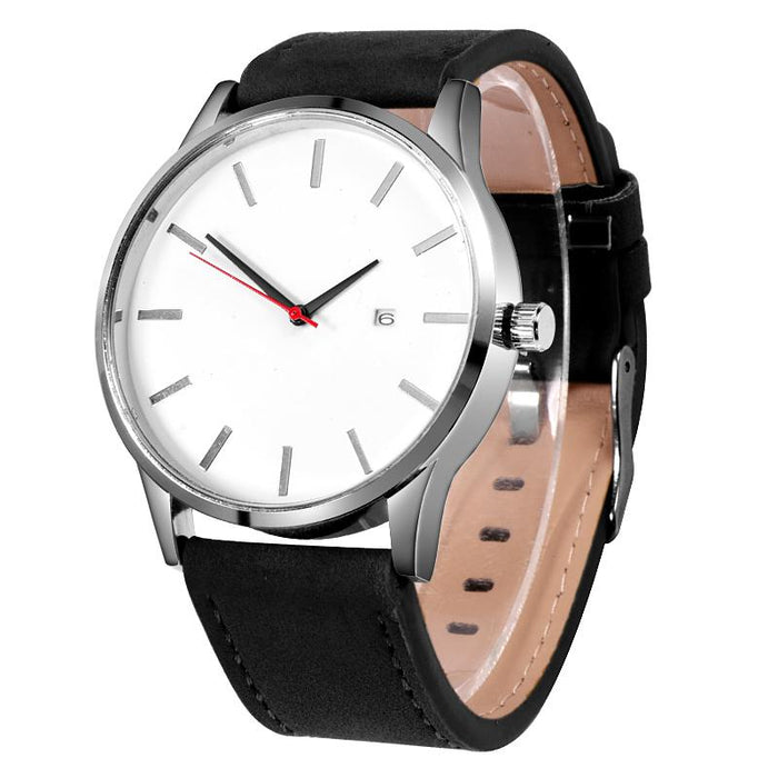 Simple Men Quartz Watch Sport Wristwatch Leather Strap