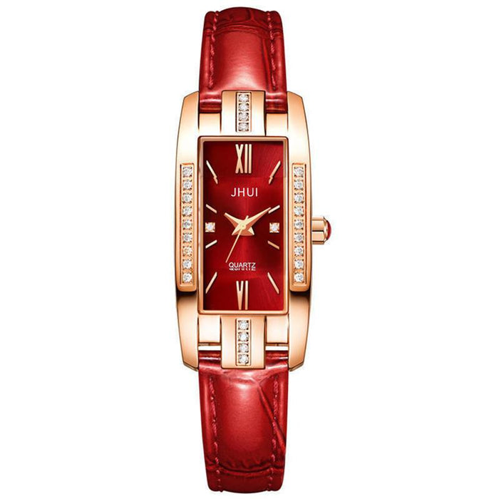 Luxury Watches Women Square Rose Gold Wrist Watch Leather Fashion Ladies Quartz Clock