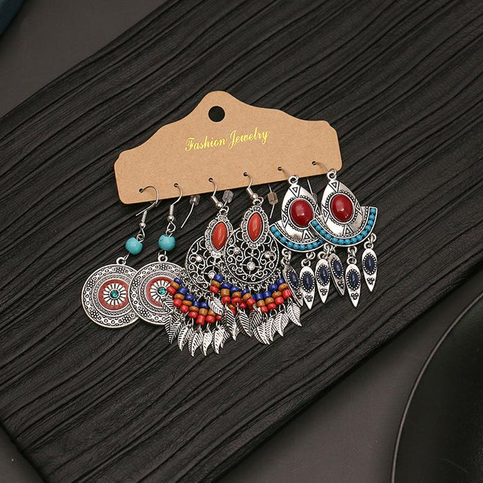 3 pairs/set Earrings Bohemian Style Jewelry  X0X36202
