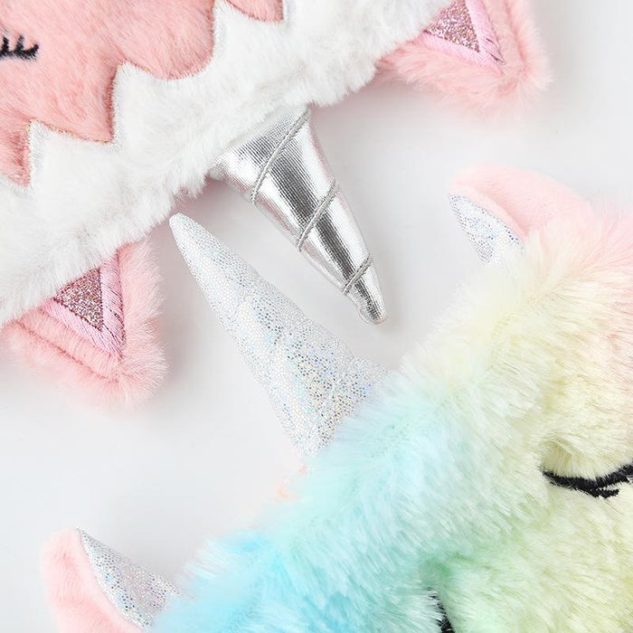 Cartoon Pink Gradient Colorful Unicorn Blindfold Eye Mask