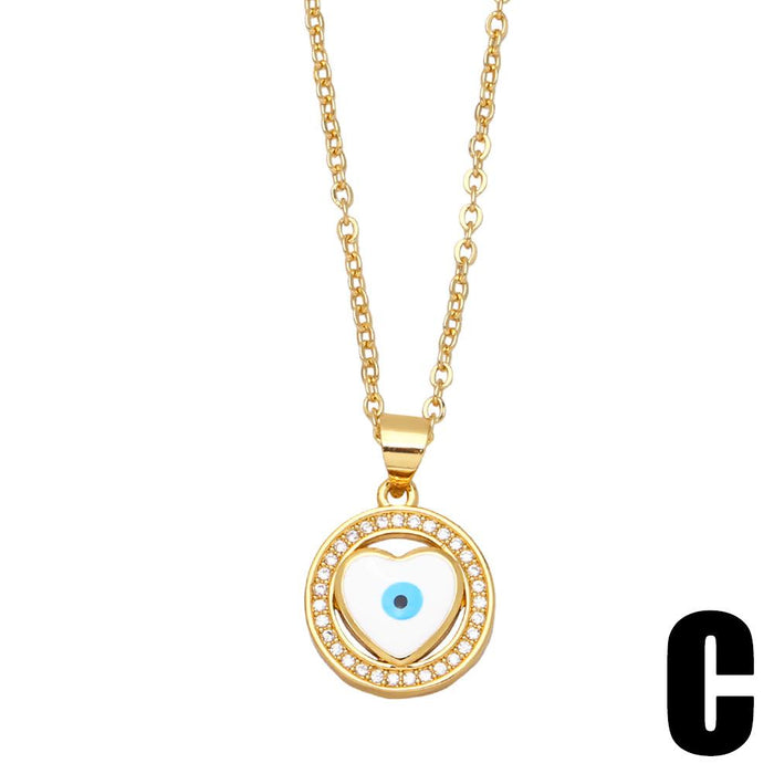 Creative Personality Color Zircon Eye Pendant Devil's Eye Necklace