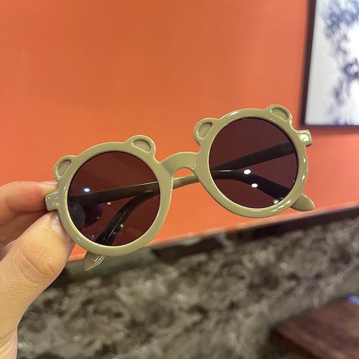 Children's round frame bear sunglasses and sunglasses