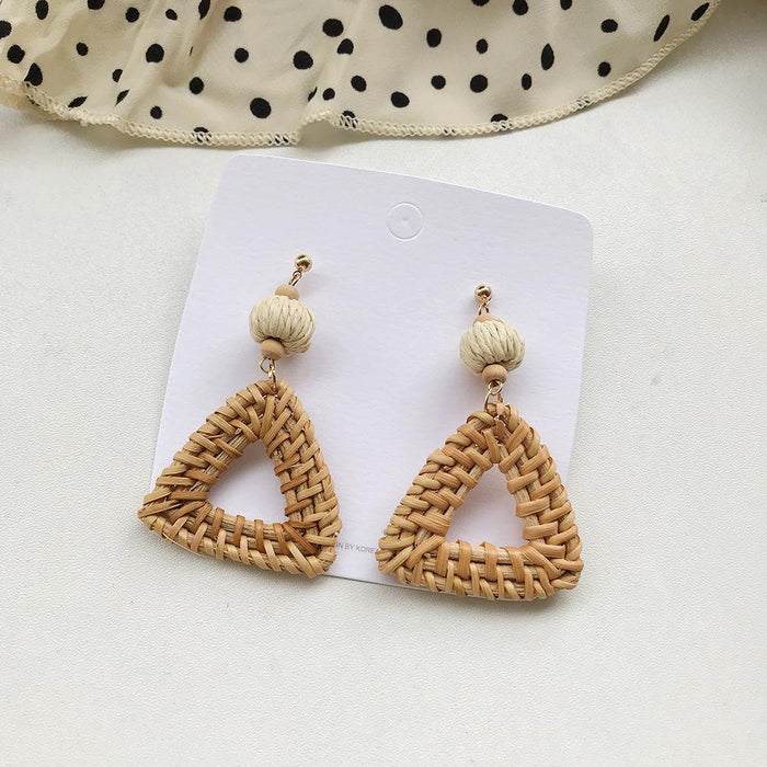 Bohemian Long Handmade Rattan Tassel Earrings