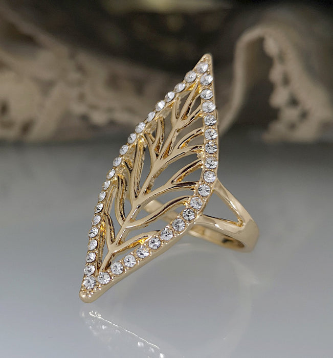 Bohemian Creative Hollowed Out Leaf Personalized Ring