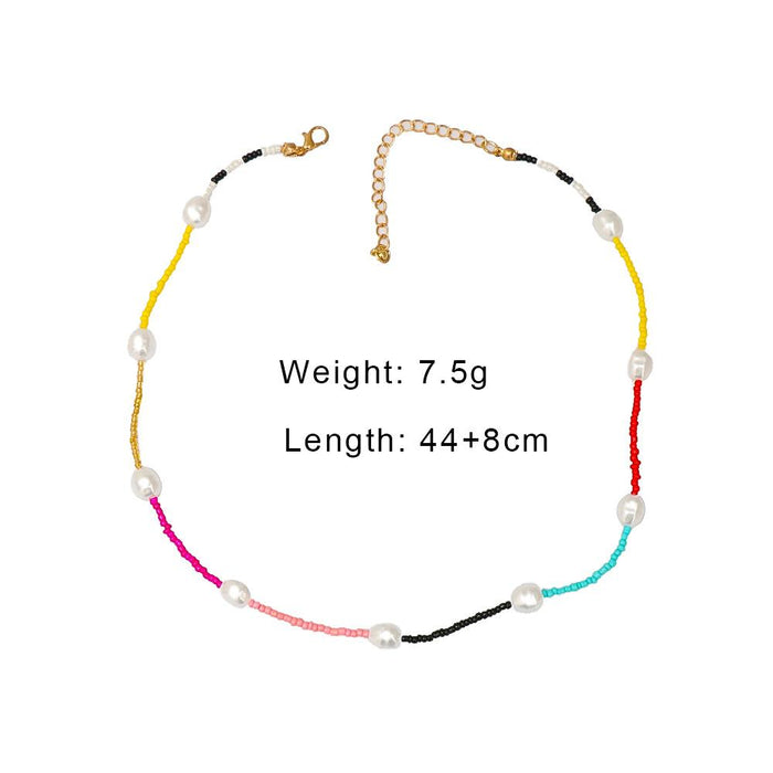 Women's Jewelry Vintage Soft Pottery Hand Woven Beaded Necklace