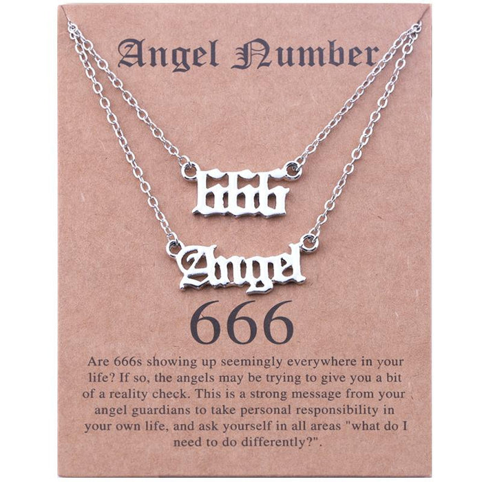 New Angel Lucky Number Necklace Set With Card