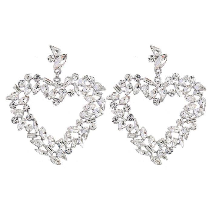 Flower Alloy Love colourful Rhinestone Earrings Female