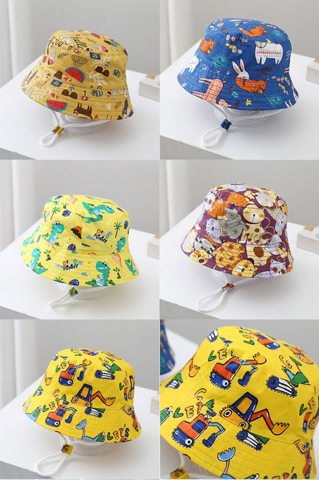 Summer Cartoon Print Children's Outdoor Mesh Hat