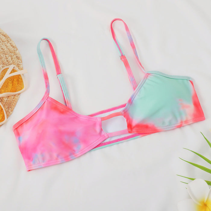 New Tie Dye Print Sexy Split Three Piece Bikini