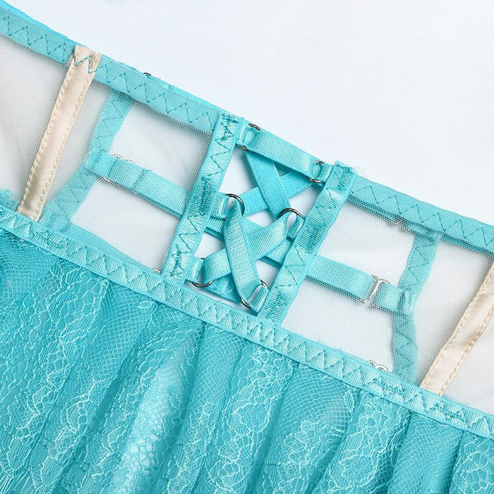 Women's Fashion Mesh Underwear Stitching Sexy Lingerie Set