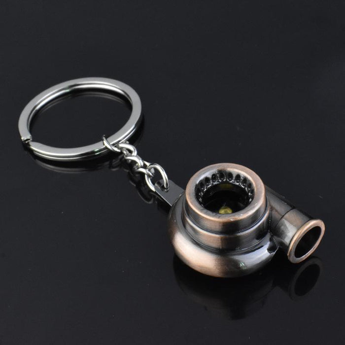 Creative Car Turbocharged Engine Shape Metal Keychain