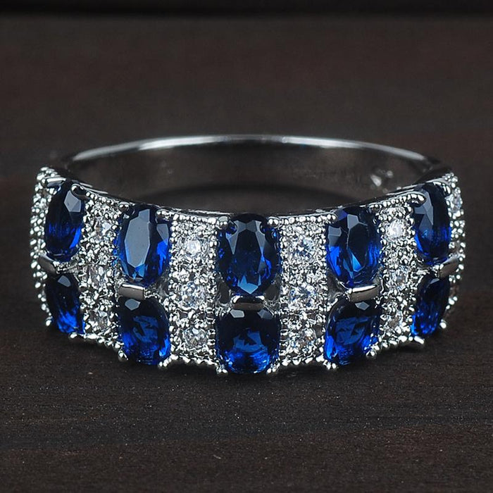 Luxury Woman Oval Cut Zircon Ring Jewelry