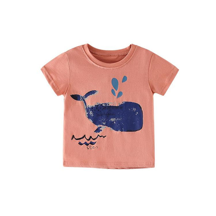 Round neck boys' printed T-shirt