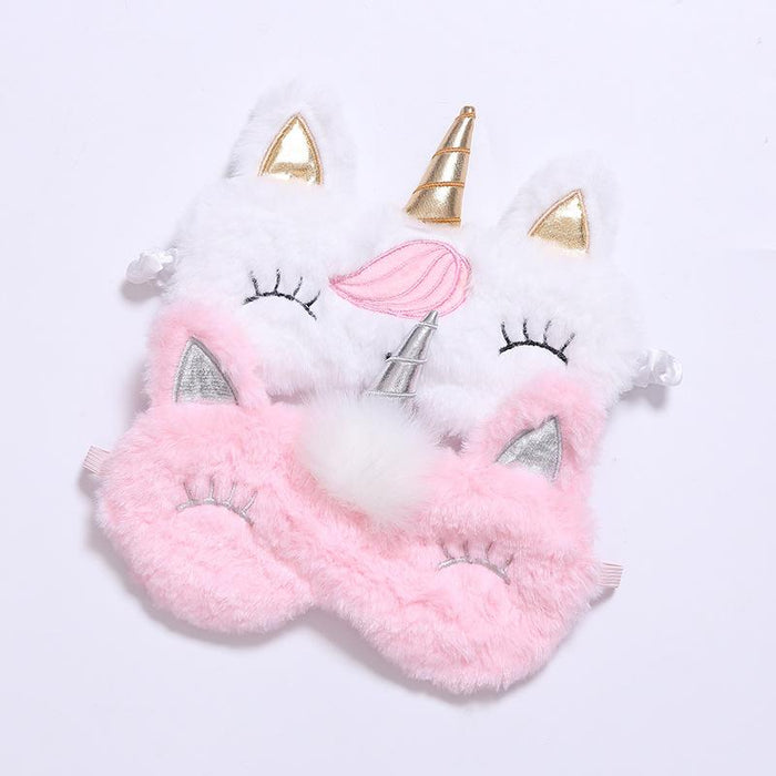 Cartoon Plush Blackout Unicorn Eye Patch Eye Mask