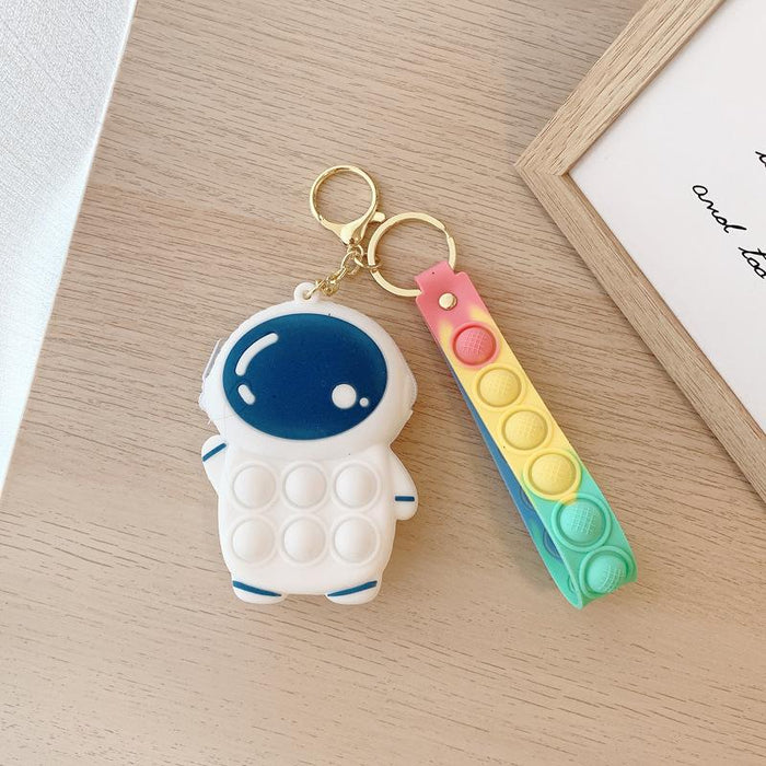 Small Keychain Coin Purse Spaceman Bear Fingertip Toy