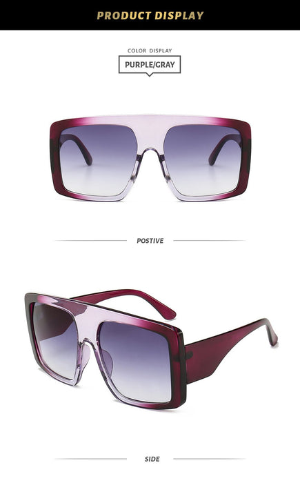 Large frame thick edge Sunglasses Women's gradient