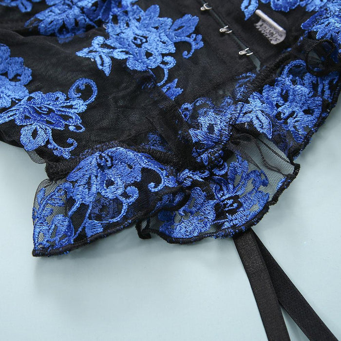 Sexy Lingerie Women Mesh Embroidery Underwear Set