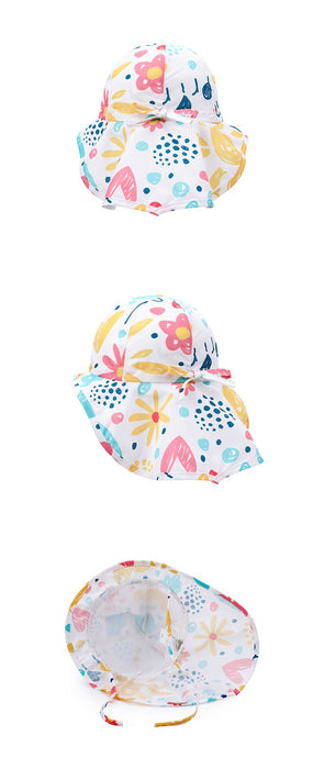 Printed Summer UPF50 + Beach Sunscreen Baby Shawl Hat