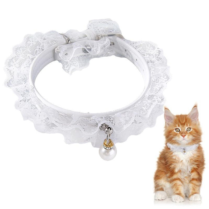 Pet Collar Adjustable Lace Decor Cat Dog Necklace Collar Pet Supplies Party Dress Up Hair Accessories