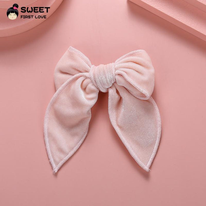 Velvet Bow Dovetail Hairpin Horsetail Clip