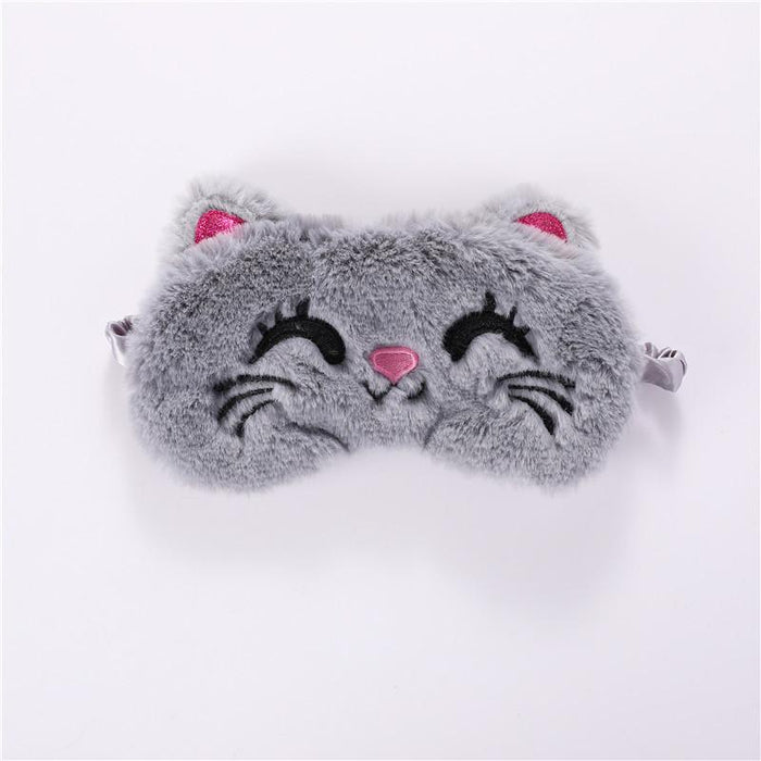 Cartoon Cat Cub Koala Plush Embroidered Blindfold Eye Mask