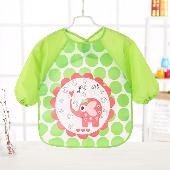 Cute Bibs Waterproof Long Sleeve Apron Children Feeding Smock