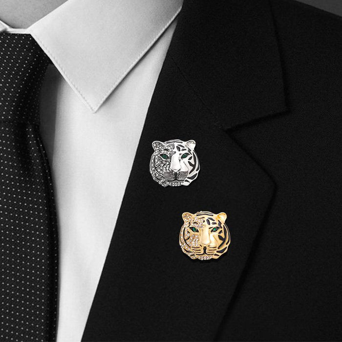 New Tiger Brooch Collar Pin Men's Brooch Pin