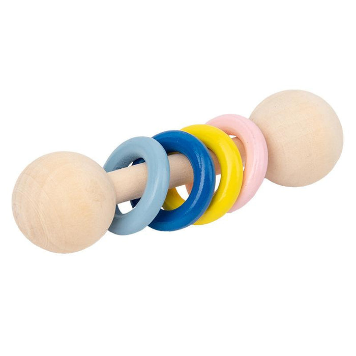 Musical Instrument Cartoon Wooden Baby Rattle Molar Stick Toy