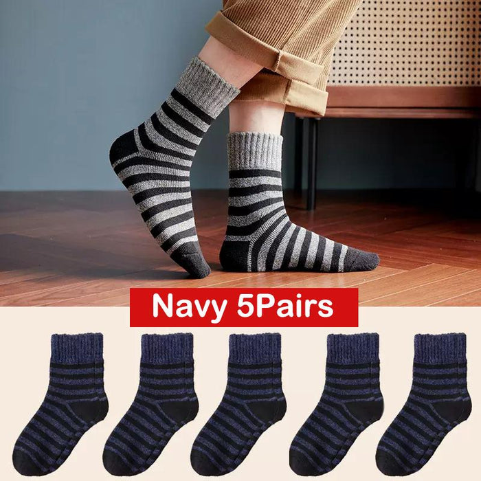 5 pairs Winter Thick Socks Men Super Thicker Solid Sock