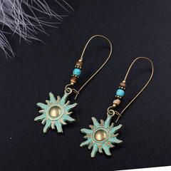 Vintage Female Disc Hollow Alloy Large Earrings Popular Accessories