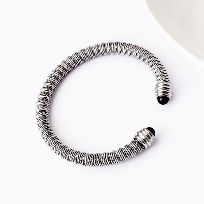 New Stainless Steel Cable C-type Adjustable Bracelet Bangle