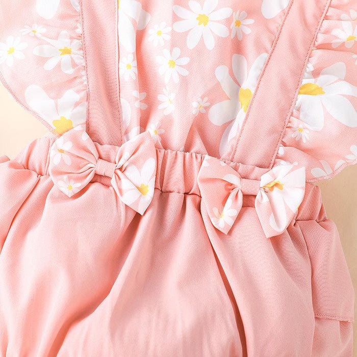 Summer Kids Clothes Suspender Lovely Flower Baby Jumpsuit