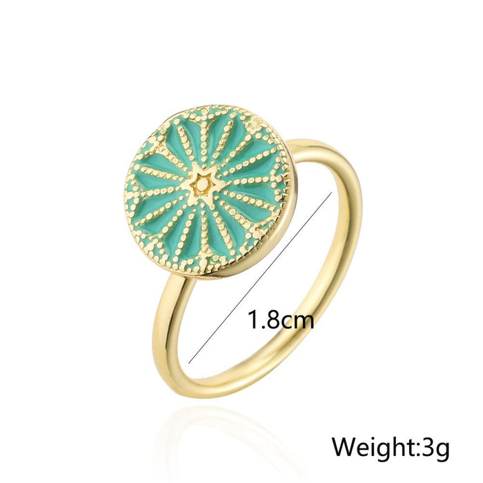 New Green Oil Dripping Small Fresh Opening Ring