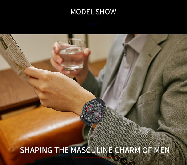 Men Watches Pilot Sport Chronograph Male Fashion Quartz Wrist Watch Waterproof Black Clock