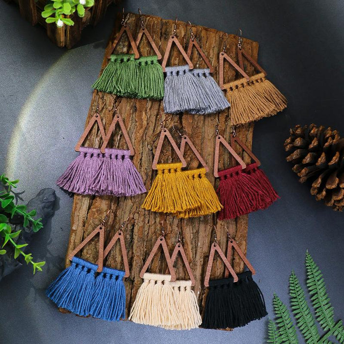 Bohemian Handwoven Ethnic Tassel Earrings
