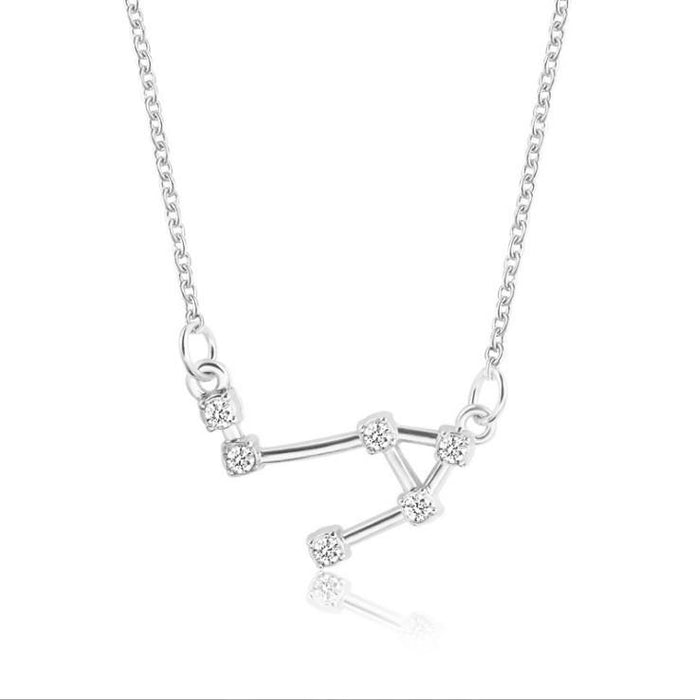 Twelve Constellations Diamond Inlaid Card Clavicle Chain