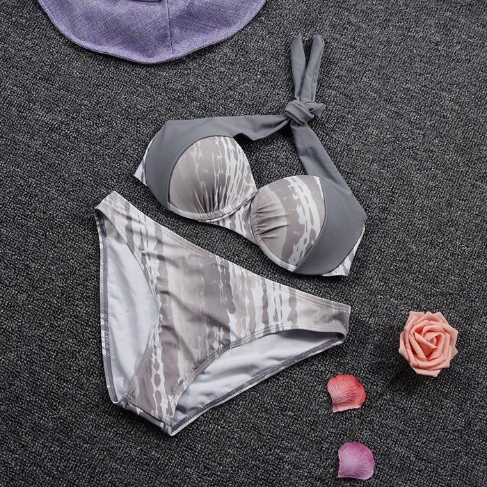 Sun's New Small Fresh Printed Split Bikini Swimsuit