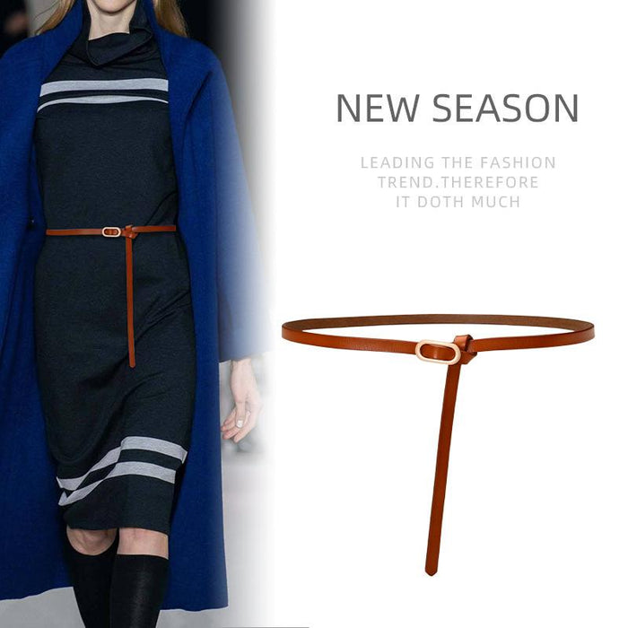 New Fashion Versatile Thin Belt Decorative Dress Leather Belt