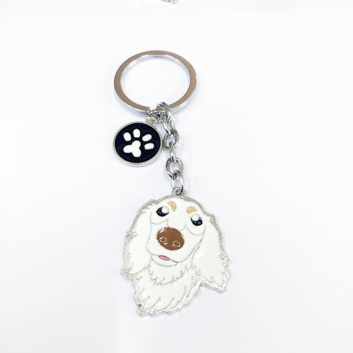 Multicolor Pet Dog Painted Zinc Alloy Keychain