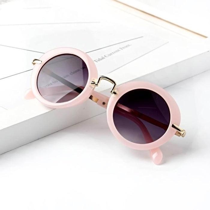 Children's sunglasses and sunglasses retro round frame metal