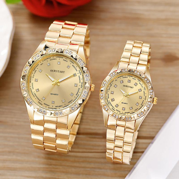 Business Fashion Casual Men's Watch Steel Band Gold Watch