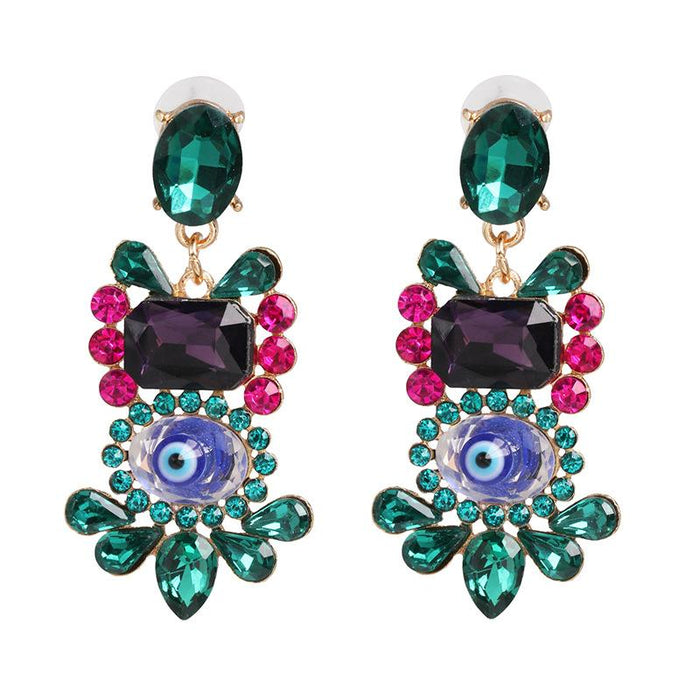 New Fashion Female Earrings and Eye Accessories Inlaid Rhinestone