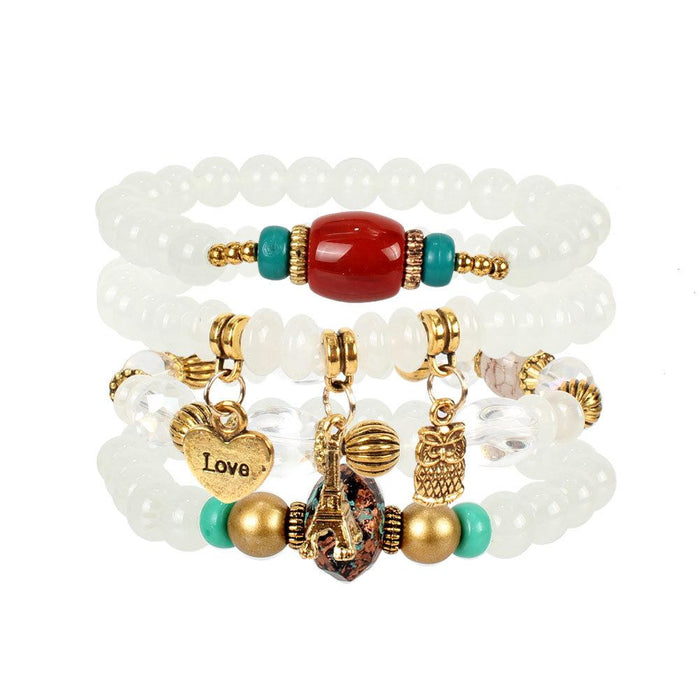 New Owl Letter Heart Pendant Women's Multilayer Bracelet