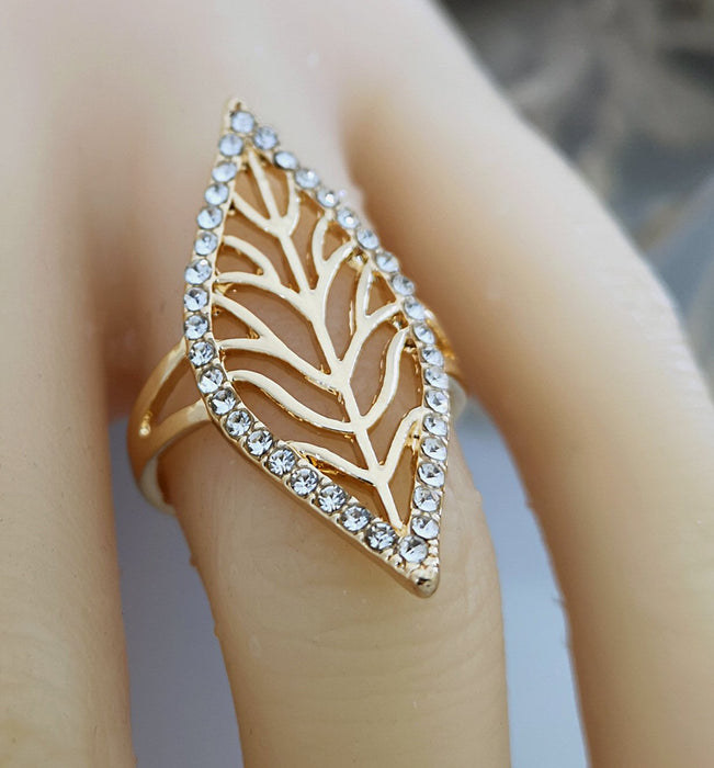 Bohemian Creative Hollowed Out Leaf Personalized Ring