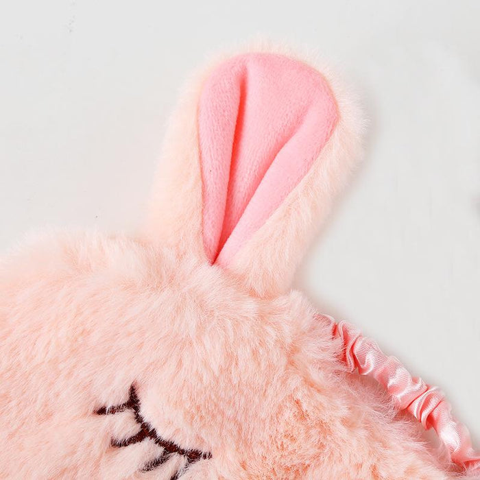 Cartoon Plush Pink Squint Rabbit Alpaca Sleeping Blindfold