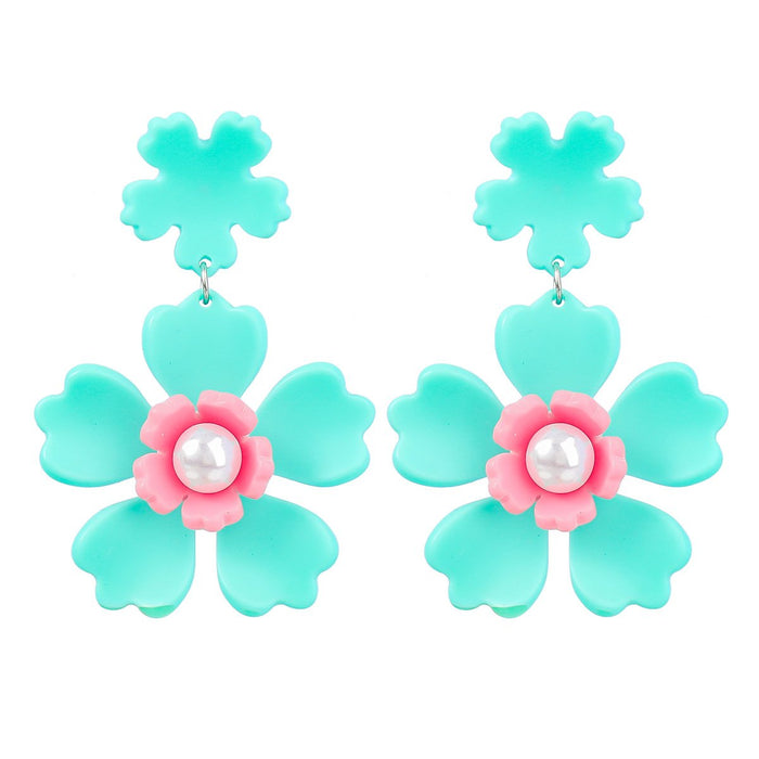 Boho Exaggerated Floral Layered Earrings