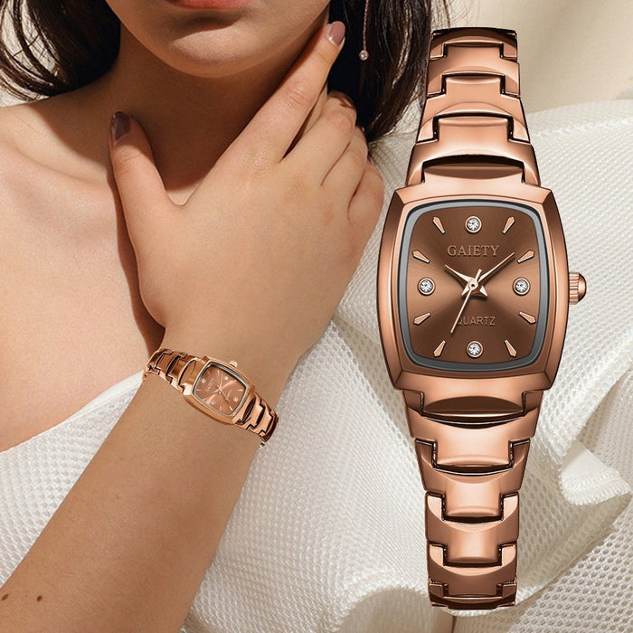 Stainless Steel Fashion Ladies Watches Quartz Elegant Luxury Wristwatch
