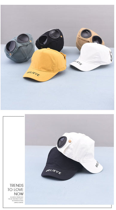 Children's Cool Sunglasses Pilot Outdoor Glasses Cap